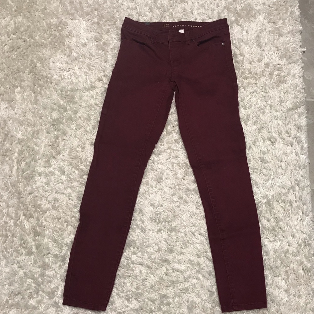 Lauren Conrad maroon/burgundy jeans. Size 2.